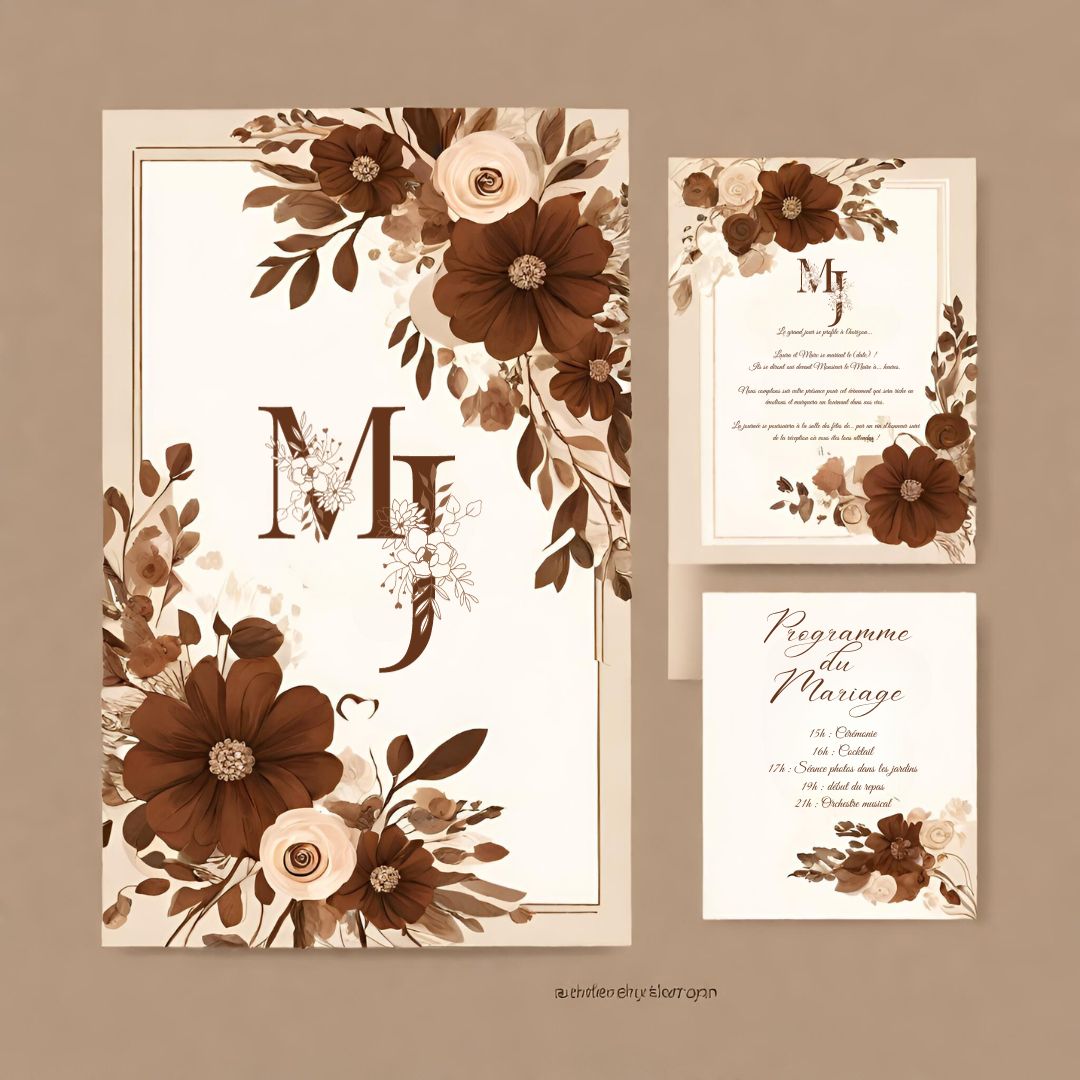 Faire-Part de Mariage - fleurs automnales