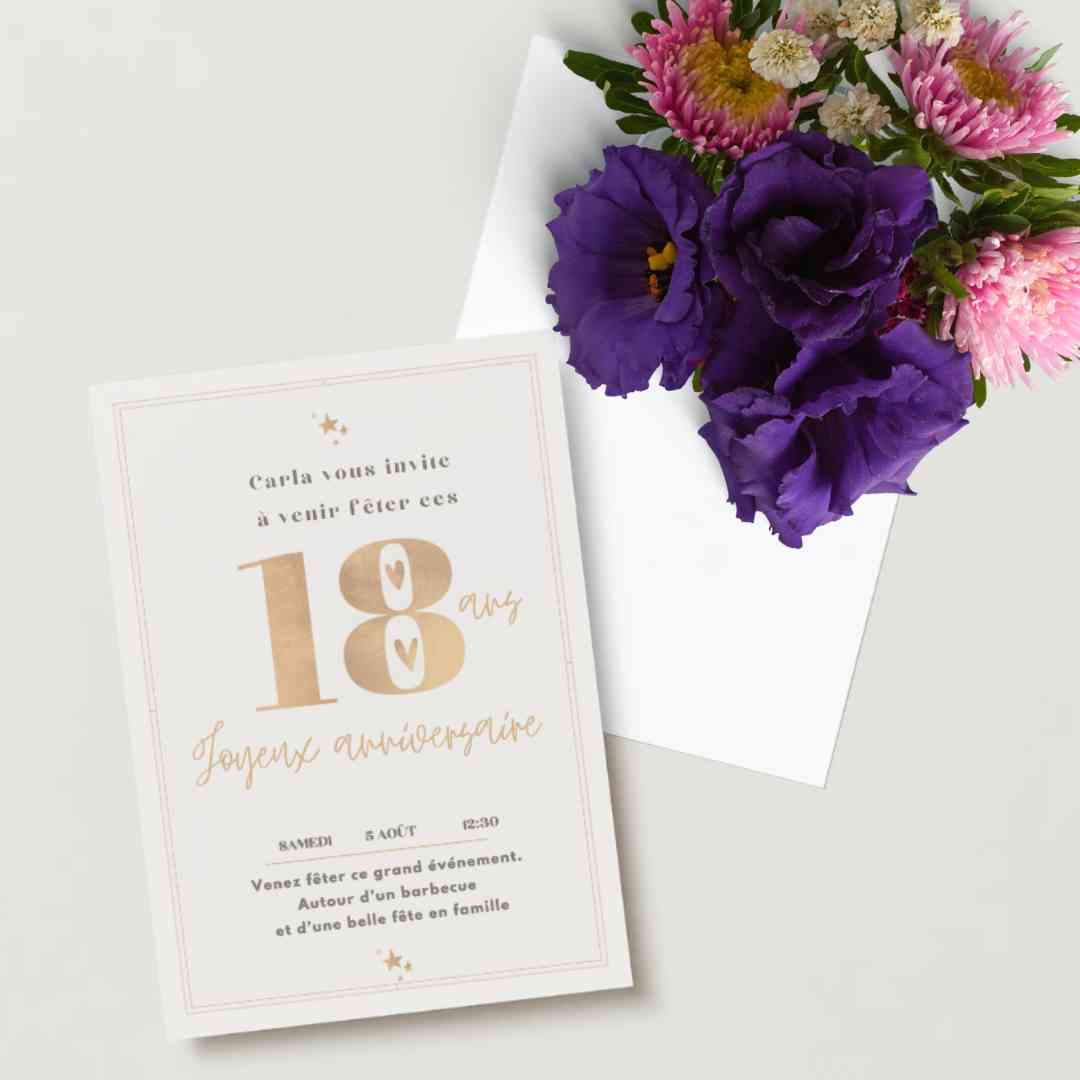 Invitation anniversaire sérigraphie or