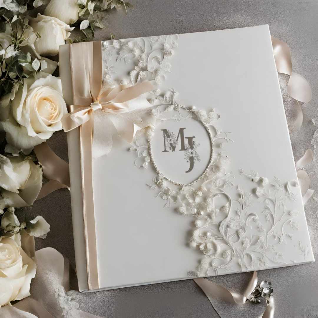 Livre d'or Mariage - Dentelle blanche