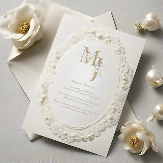 Faire-Part de Mariage - Perles de nacres