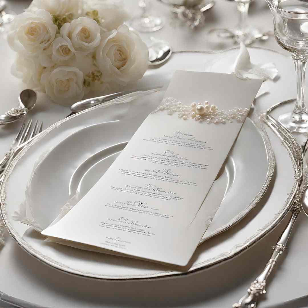 Menu de mariage perles de nacres